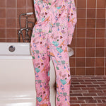 Pink Furniture Print Home Long-sleeved Two-piece Set