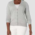 Long Sleeve Choker Top Lightweight Vee Cardigan Sweater