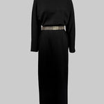 Half Sleeves Loose Rhine Stones Split-Joint Round-Neck Maxi Dresses