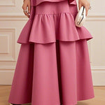 A-Line Pleated Solid Color Split-Joint Skirts