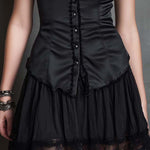 Vintage Elegant Satin Vest & Chiffon Skirt Set