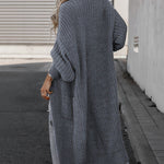 Loose Solid Open Front Pocket Cardigan
