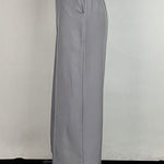 Loose Wide Leg Pockets Solid Color Ninth Pants Trousers