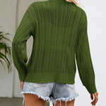 Rib Knit Button Front Cardigan with Pockets
