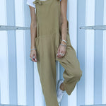 Stroke casual solid color jumpsuit