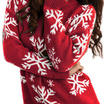 Turtleneck Christmas print knitted sweater