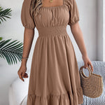 Freya Bennett | Ruffled A-Line Midi Dress For Women