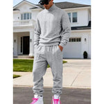 KZZ Men's Textured Knit Two-Piece Set