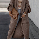 Loose Solid Open Front Pocket Cardigan