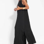 Nadorine Women's Casual Loose Sleeveless Spaghetti Side Split Maxi Dress
