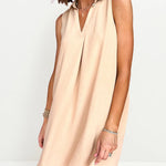 Sleeveless Collared Crepe Dress