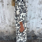 Printed two-piece shirt and trousers set