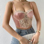 Thin Cup Lace Colorblock Bra Set Shaped Push Up Underwear Set
