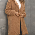 Faux Fur Mid-length Plush Cardigan Coat