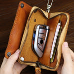 Retro Handmade Leather Wallet Key Bag