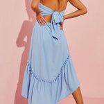 Jorga strapless midi dress blue