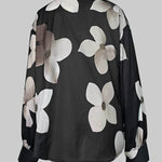 Long Sleeves Loose Floral Printed Lapel Blouses