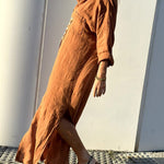 Nadorine Women's Casual Loose Fit Long Sleeve Button Shirt Dresses