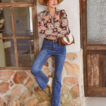 Nadorine Distressed High Waist Baggy Denim Pants Wide Leg Trousers