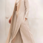 Nadorine Women's Casual Classic 3Pcs Set Crop Vest Wide Leg Pants and Long Kimono Cardigan