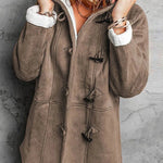 Fuzzy Fleece Lined Coat Mid-Length Suede Jacket