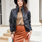Faux Fur High Collar Cropped Down Jacket