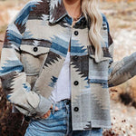 Long Sleeve Button Lapel Collar Jacket
