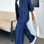 Easy on Me Metallic Fabric Flap Pocket Cargo Style Zipper Loose Jacket