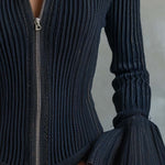 Midnight Sparkle Ribbed Knit Jacket