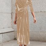 Celebrities Elegant Solid Strap Design V Neck Princess Dresses