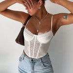 Lace Eyelash Sheer Cami Bralette Top