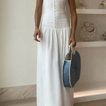Elegant Sleeveless Button Dress