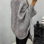 Remember Me Knit Crew Neck Poncho Loose Sweater