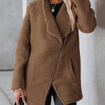 Nadorine Casual Fleece Fuzzy Coats Faux Shearling Shaggy Jacket