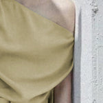 Loose Short Sleeves Solid Color One-Shoulder T-Shirts Tops