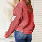 Nadorine Christmas Santa Sequin Raw Hem Jacket