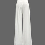 Batwing Sleeves Half Sleeves Solid Color Top + Contrast Color Wide Leg Pants Two Pieces Set
