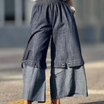 Loose Wide Leg Elasticity Jean Pants Bottoms Trousers