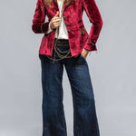 Vintage Gold Velvet Long Sleeve Pocket Blazer