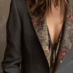 Vintage Floral Print Contrast Blazer