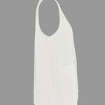 A-Line Loose Solid Color Split-Joint Round-Neck Vest Top