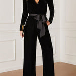 Love One Another Velvet Pocketed Cutout Back Jumpsuit