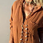Nadorine Women's Casual Loose Fit Long Sleeve Button Shirt Dresses