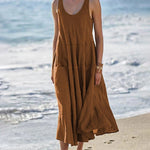 Sleeveless Long Dress Ladies Holiday Sundress