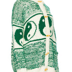 Opposites Attract Knit Yin-yangs Print Crewneck Oversized Cardigan