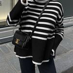 Parisian Stripe Mockneck Sweater