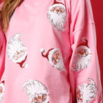 Round neck casual loose Halloween sequined sweatshirt