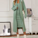 Nadorine Women's Casual Knitted Cardigan And Sweater Dress Two-Piece Set