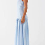 Eden Patchwork Semi-sheer Chiffon Strapless Maxi Dress
