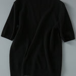 Simple Solid Color Round-Neck Short Sleeves Sweater